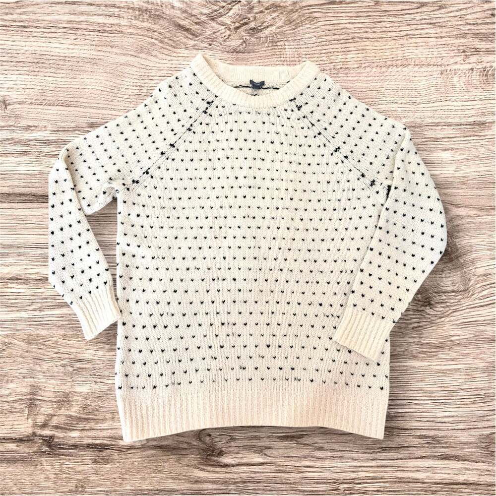 Aerie Heart Print Crewneck Cozy Sweater Size M